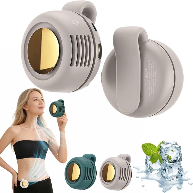 2026 New Portable Silent Mini Bladeless Electric Fan, Portable Small Clip On Fan, Rechargeable Adjustable 3-Speed Suspended Whirlwind Fans for Outdoor & Travel & Office, Travel Accessories (White) by Unknown