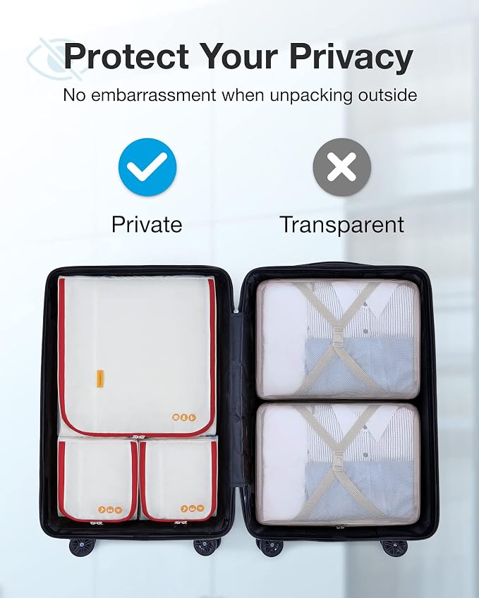 BAGSMART Keep Shape Packing Cubes for Travel, 6 Set Travel Cubes for Packing, Lightweight Suitcase Organizer Bags Set for Travel Essentials - Image 3