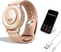 Personal Alarm with 130dB Siren, Rechargeable Wearable SOS Safety Device One-Key Panic Button Smart Emergency Alarm Sends Calls and Texts to Your Phone for Women Elderly Kids (Rose Gold) by AGADMCM