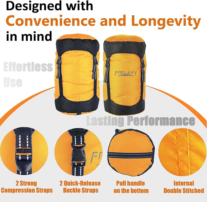 Frelaxy Compression Sack, 40% More Space! Sleeping Bag Stuff Sack | Ultralight Compression Stuff Sack, Water-Resistant & Ultralight Space Saving Gear for Camping, Hiking 11L/18L/30L/45L/52L - Image 4