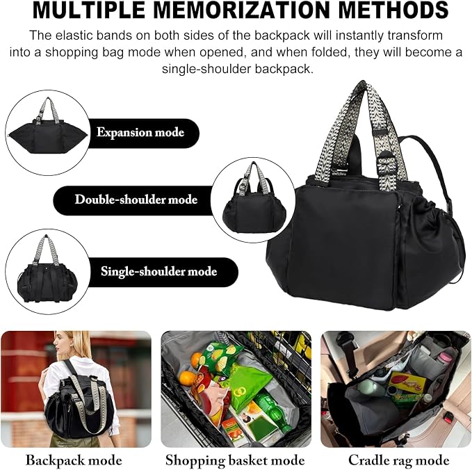 Expandable Shoulder Bag | Water Resistant, Foldable Carry On, Reinforced Zipper, Extended Shoulder Strap, Multi-purpose Gym Sports Weekend Crossbody - Image 5