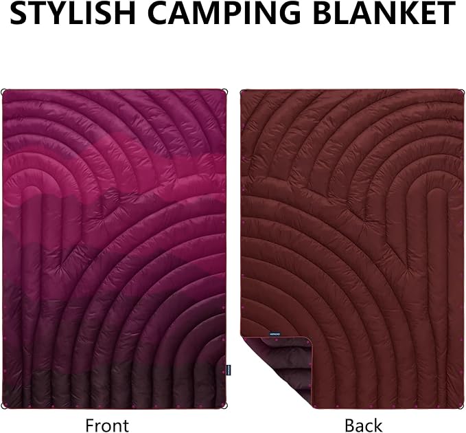 Puffy Camping Blanket,Large Camp Blanket Outdoor Camping Quilt Waterproof | Lightweight Printed Warm Packable Down Alternative Blanket for Camping,Traveling, Stadium, Hiking, Picnics - Image 2