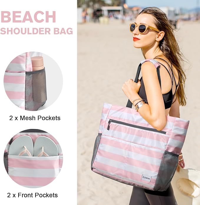 G4Free Beach Bag, Waterproof Sandproof Beach Tote Bag, Large Capacity Foldable for Women - Image 4