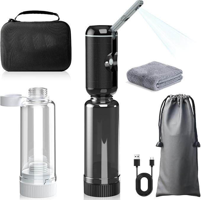 Portable Bidet for Travel,Rechargeable Waterproof Sprayer,Black-storage Set | Portable Rechargeable Travel Bidet Sprayer Fits Various Water Bottles, Waterproof High Pressure Handheld for Personal Hygiene by PortableBidetforTravel