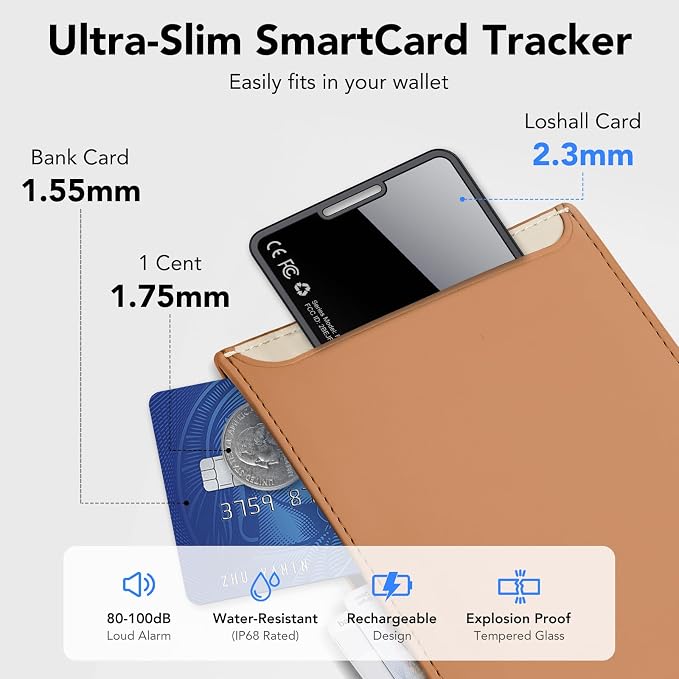 0.09in Slim Wallet Tracker Card for Apple iOS Find My App (4 Pack) | Air Tracking Smart Card for Wallet, Wireless Charging, IP68 Waterproof, Key Finder & Item Locator for Keys, Bags, Passport - Image 5