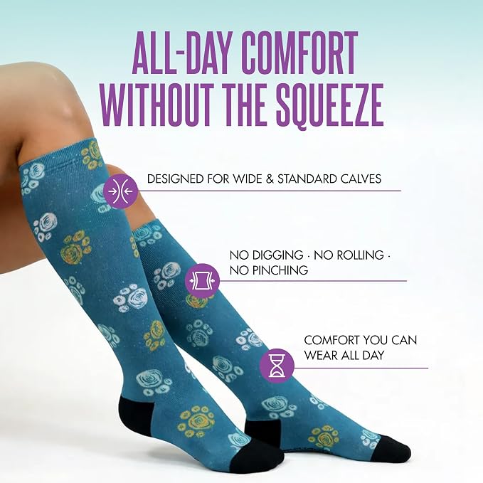 Crazy Compression Socks, Comfortable Support Socks for Recovery, Travel, Hiking, and Long-Hour Comfort w/Fun Designs - Image 2