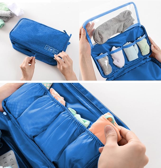Portable Underwear Bra Storage Bag Waterproof Travel Organizers Multi-Layer Toiletry Packing Cube - Image 7