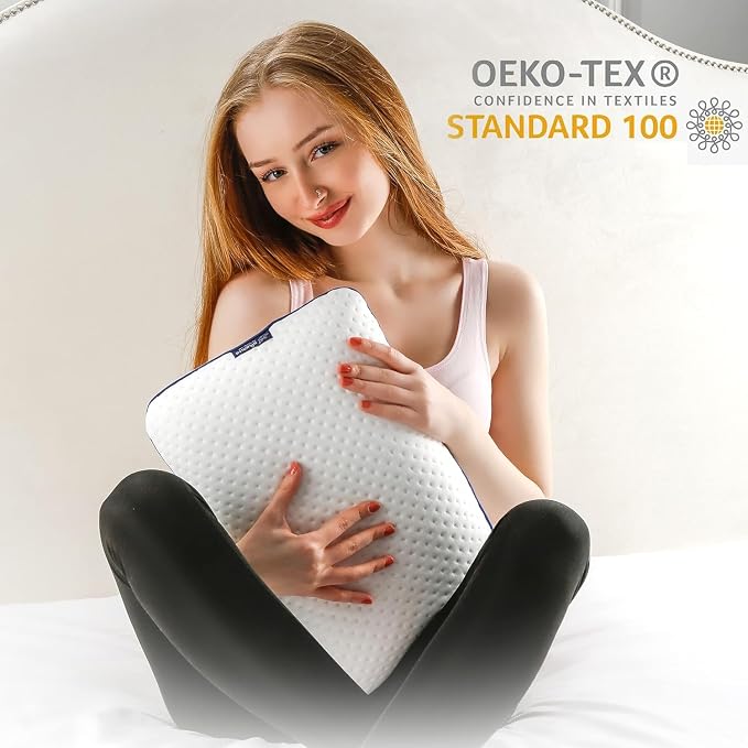 alkamto Travel & Camping Comfortable Memory Foam Pillow – Easy to Carry Portable Bag – Temperature Regulating Pillow Case (White) - Image 8