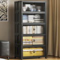 SAILUN 635Qt Large Stackable Storage Bins,Storage Cabinet with a Lid,Black | Stackable Storage Drawers with Lids,28" W x 17" D x 75" H,Featuring open-front Access for Clothes and Closet Storage by SAILUN