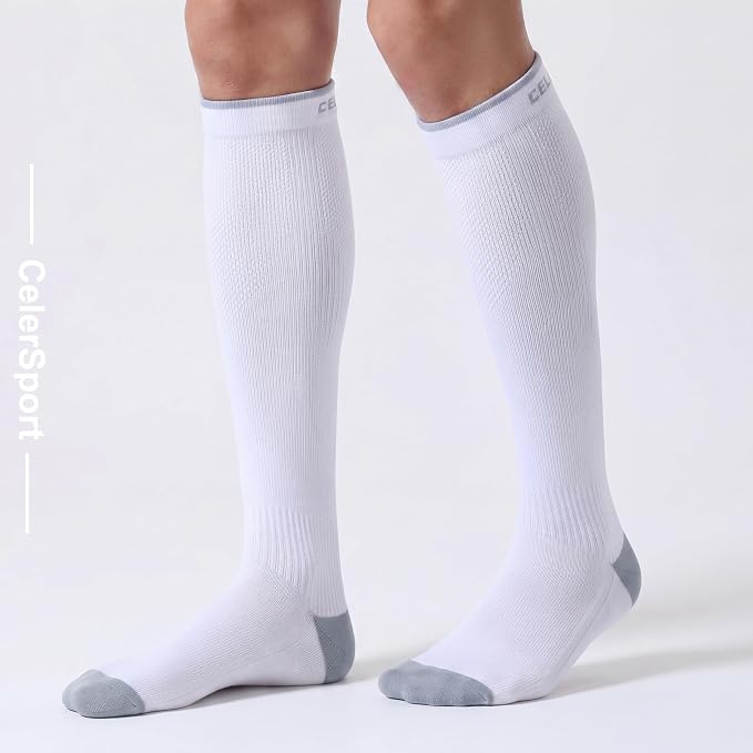 CS CELERSPORT 3/4 Pairs Compression Socks for Men Women Size 6-12 | Knee High Support Socks for Running Nurses Pregnancy Travel Daily Wear - Image 5