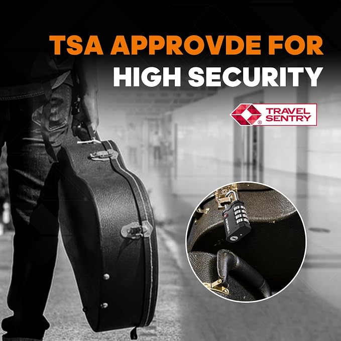 SURE LOCK TSA Approved 4 Digit Combination Lock, Heavy Duty Padlock with Red Dot Indicator for Gun Cases, Pelican Cases, Tool Boxes, Gym Lockers, Storage Units & Outdoor Gates(1,Black) - Image 4