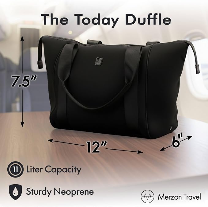 All Day Duffle | 11L | Fits 11-Inch Tablet | NTB-713 Black | Sturdy Neoprene, 12.0 Inches x 6.0 Inches x 7.5 Inches, Travel, Gym, Tote, Fits Under Airline Seat, TSA Friendly - Image 2