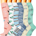 Sooverki Compression Socks for Women & Men 6 Pairs is Best Supportive Knee High Stockings for Circulation, Travel, Nurses by Sooverki