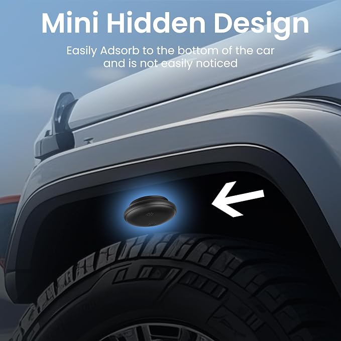 GPS Tracker for Vehicles iOS & Android, Undetectable Mini Hidden Magnetic Locator, No Monthly Fee/No SIM Card, Silicone Case & Keychain Clip Included, Ultra-Slim, IP68 Waterproof, 1 Year Working Time - Image 6