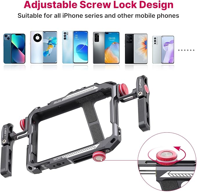 ULANZI Smartphone Video Rig with Handle LINO Filmmaking Case Aluminum Alloy | Phone Video Stabilizer Grip Tripod Mount for Video Maker Videographer with Cold Shoe for iPhone 16 15 Mini Pro Max 8 Plus - Image 2