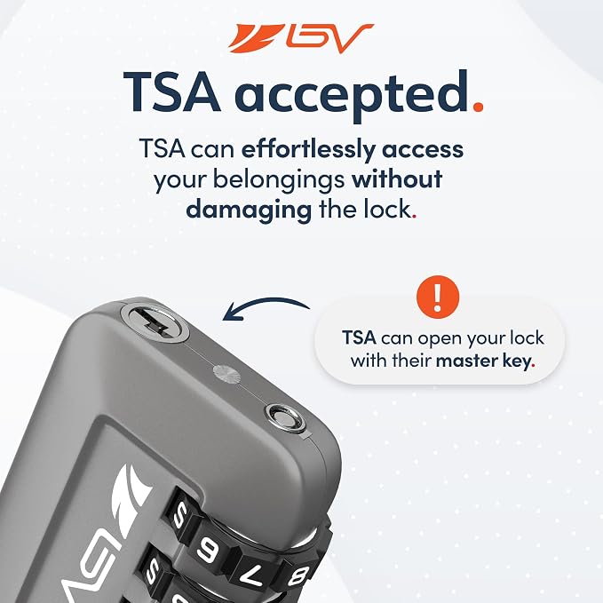 TSA Accepted Luggage Travel Lock, Set-Your-Own Combination Lock for School Gym Locker, Luggage Suitcase Baggage Locks, Filing Cabinets, Toolbox, Case (Slate Gray, 1 Pack) - Image 5