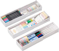 PAVSTINE 3-Pack Expandable Drawer Organizers for Desk Accessories, Small | Adjustable 9.45"–16.69", Customizable Compartments, Scalable Trays for Makeup, Kitchen, Bathroom, Vanity & Office by PAVSTINE