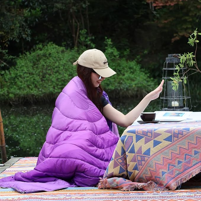 Camping Blanket,Puffy Printed Camping Blanket Lightweight Packable Outdoor Blanket for Camping,Traveling, Stadium, Hiking, Picnics - Image 6