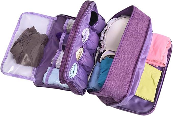 Portable Underwear Bra Storage Bag Waterproof Travel Organizers Multi-Layer Toiletry Packing Cube by Unknown