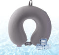 Cooling Travel Neck Pillow, Cool to Touch Memory Foam, Grey | Removable cover, machine washable, 360 degree chin support, slow rebound foam, airplane and car rides, hanging portability by NiuniuDaddy