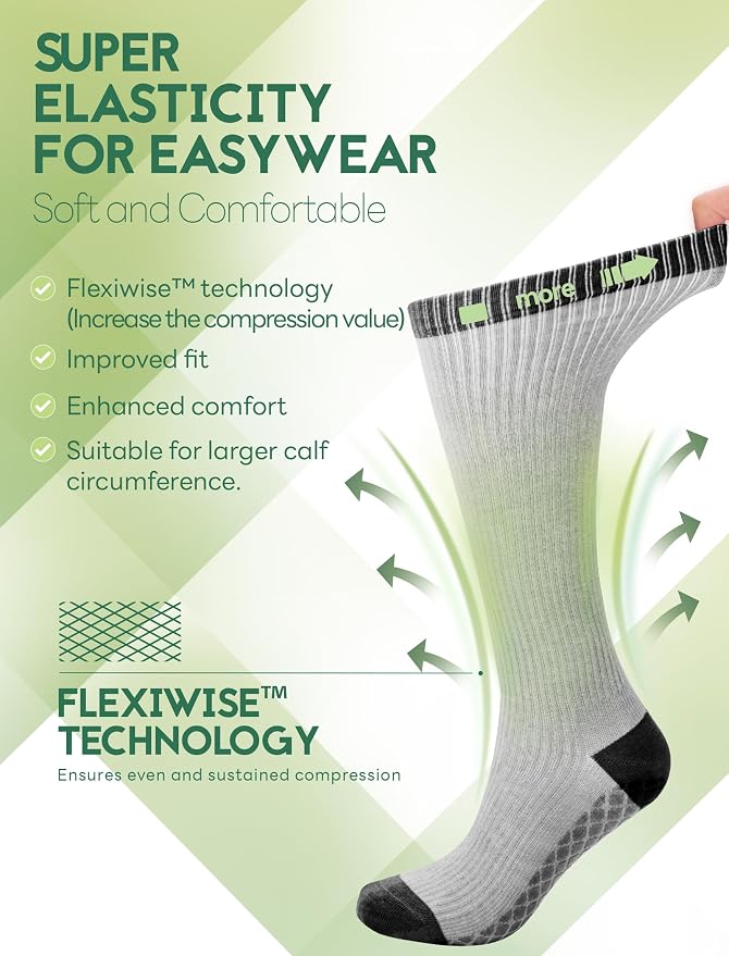 SONORAN Compression Socks for Pregnant Women (2/3 Pairs) 15-20 mmHg Bamboo Viscose Non-slip Sock for Nurses Pregnancy - Image 4