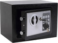 Yuanshikj Small Steel Security Safe Box with Keypad,Key;0.23 CuFt, Black | Electronic Digital Secure,9.1" W x 6.7" D x 6.7" H,Hidden for Home Dorm Apartment Hotel Office Cash Jewelry Storage by Yuanshikj