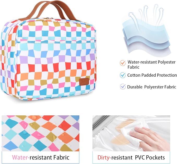 Hanging Travel Toiletry Bag,Large Capacity Cosmetic Travel Toiletry Organizer for Women with 4 Compartments & 1 Sturdy Hook,Perfect for Travel/Daily Use/Christmas - Image 4
