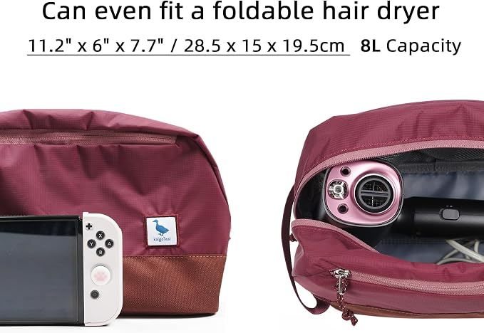 Travel Toiletry Bag For Women, 8L Large Packing Cube with Waterproof TPU Wet/Dry Compartment - Image 9
