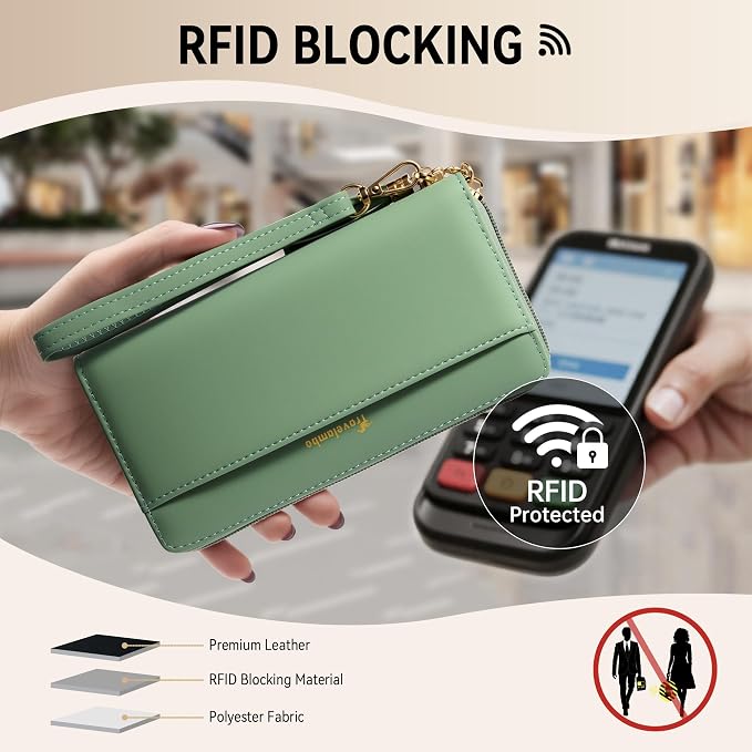 Travelambo Wristlet Wallet Women RFID Bifold Large Capacity Clutch Purse | Tassel, Zipper Coin Pocket, Card Holder Wallet, Gifts for Women - Image 4