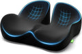 AUVON Gel Seat Cushion for Office Chairs, Ergonomic Memory Foam Chair Cushions for Long-Sitting Support & Sciatica, Back, Tailbone Pain Relief, Breathable Car Seat Cushion with Anti-Slip Base by AUVON