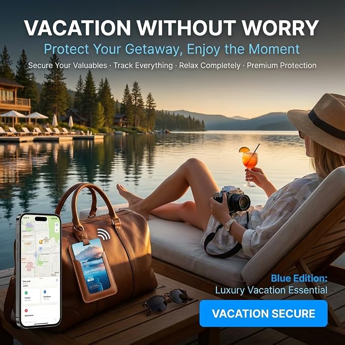 Wallet Tracker Card, IP68 Water Proof Tracking Card for Luggage Tags, Rechargeable Thin GPS Smart Finder for Luggage Tag,Passports and More Phone Finder(iOS Only) (Blue) - Image 9