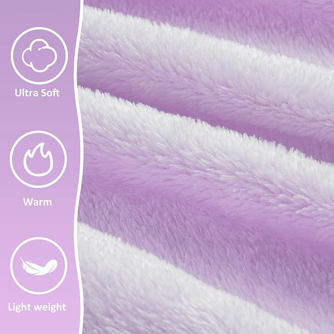 Travel Blanket Pillow,Airplane Blanket Compact with Bag Eye Mask, Ultra-Soft,Warm & Lightweight Included,Travel Essentials for Women & Men, Luggage Sleeve & Backpack Clip 65x40 in,Purple - Image 3