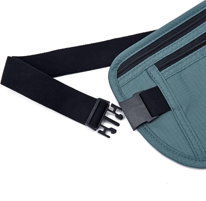 RFID Blocking Money Belt for Men Women, Slim Fanny Pack for Travel，Running,Conceal Waist Wallet for Passport Holder,Phone,Cash(Turquoise) - Image 2