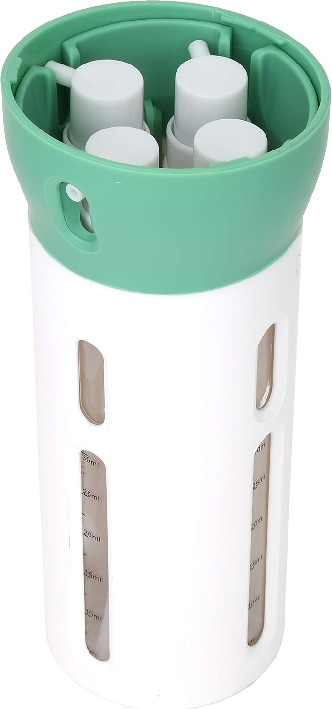 Travigo 4-in-1 Travel Dispenser Bottle, TSA Approved, Leak Proof, Four Reusable 1.4 oz. (40 mL) Toiletry Containers for Shampoo, Conditioner, Soap, Lotion, Skincare (Green) - Image 7