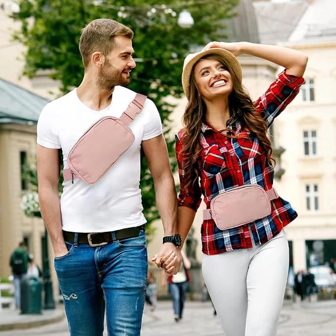 Belt Bag for Women Fanny Pack Dupes, Fashion Crossbody Waist Pack Bag with Adjustable Strap, Everywhere Belt Bag for Travel Outdoors Running Hiking（Pink） - Image 2