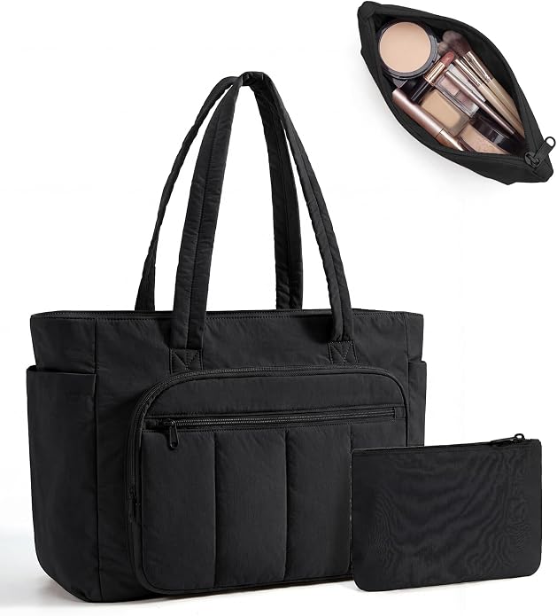 BAGSMART Tote Bag for Women, 2 Set Work Tote Bag with Zipper | 20L Capacity, 15.6'' Laptop Quilted Nurse Handbags for Work Travel College - Image 9
