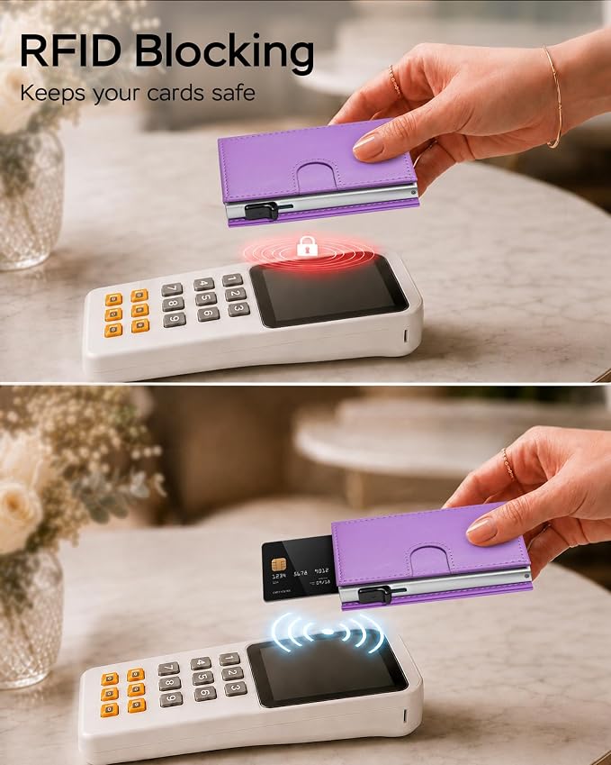 Womens Wallet with RFID Blocking Pop up Card Holder Slim Small Minimalist | 2026 Stylish Credit Card Wallet Holds 9-11 Cards and Cash, trifold, Anti Theft, ID Window, Premium Leather, Gift for Women - Image 6