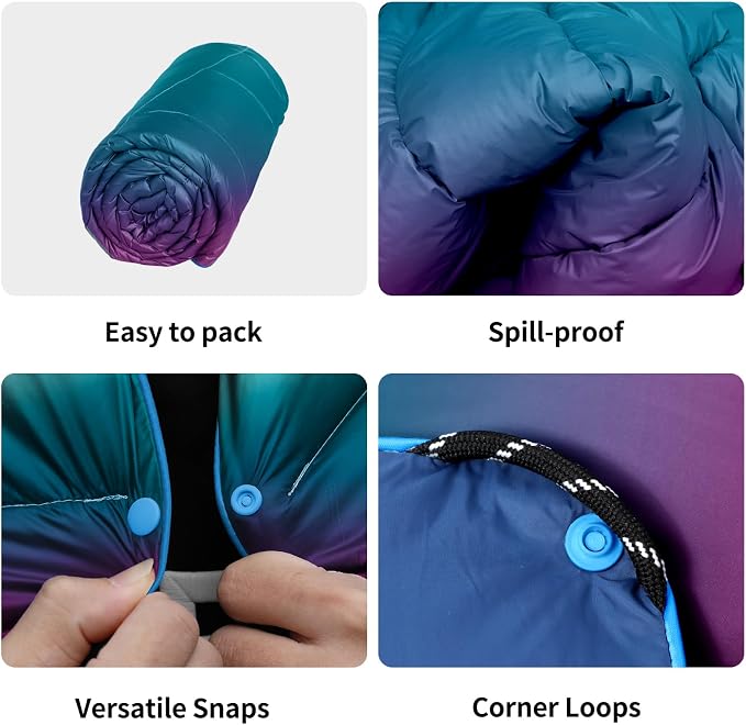 Camping Blanket, Puffy Blanket Lightweight Windproof Water Resistant for Outdoors,Hiking, Backpacking,Beach,Car,Picnic,Stadium - Image 4