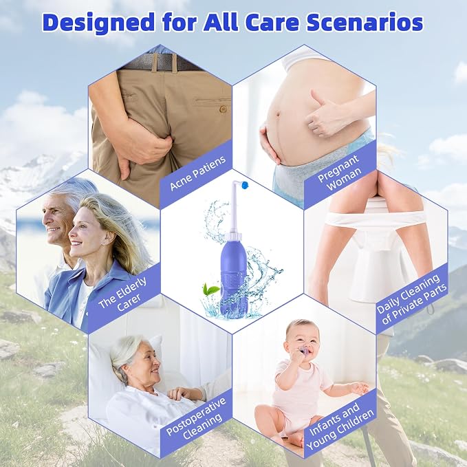 Hibbent Portable Bidet Sprayer and Travel Bidet with Hand Held Bidet Bottle for Personal Cleansing Use Extended Nozzle - Personal Hygiene Care Toilet Bidet Shower/Bathroom Bidet Spray -21.8oz(620ml) - Image 9
