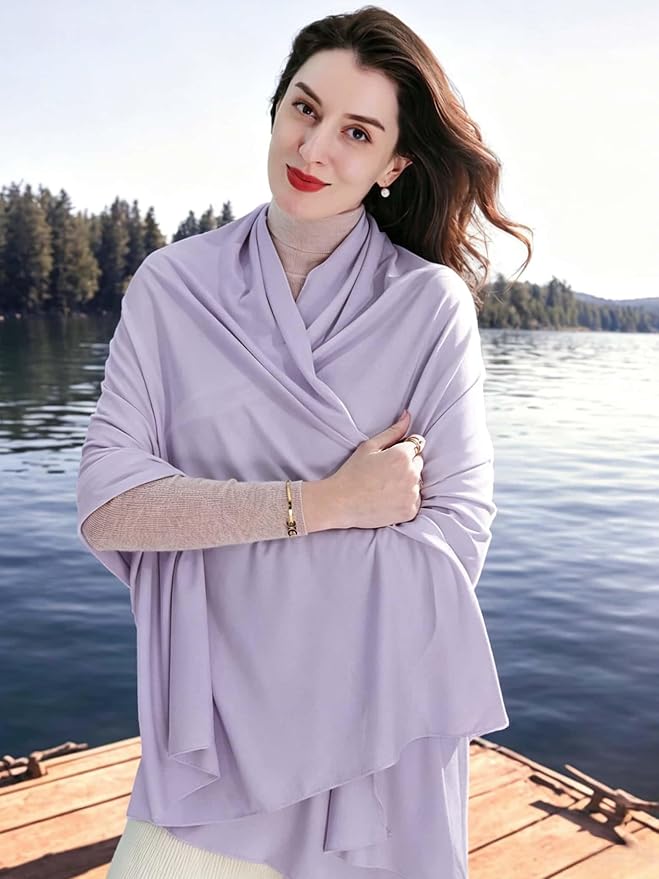 VENVSBEE Shawl Wraps for Women, Travel Scarf Soft Blanket Wrap Pashmina Travel Accessory for Airplane - Image 4