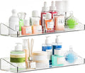 2 Pack Clear Shower Shelves for Tile Walls,Adhesive Acrylic Bathroom Shelves Organizer and Storage,No Drill Acrylic Shower Wall Caddy & Shelf,Floating Shelves for Makeup,Perfume,Shampoo Holder by Yieach