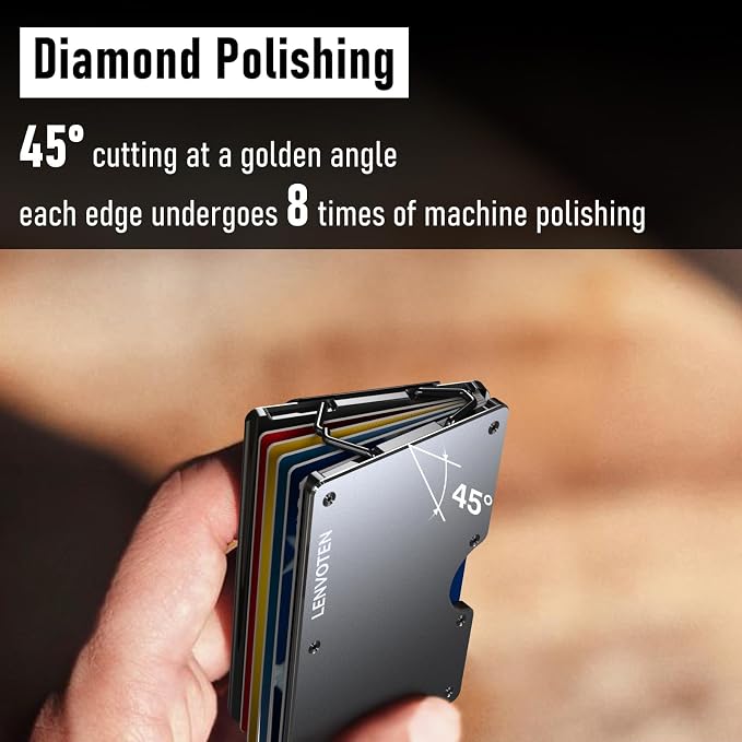 Lenvoten Upgraded Hinged Minimalist Wallet for Men, RFID Blocking Wallet | Slim Metal Aluminum, Credit Card Holder, Money Clip Holds 20 Cards, Premium Scratch-Resistant Finish, Ideal Gift for Men - Image 7