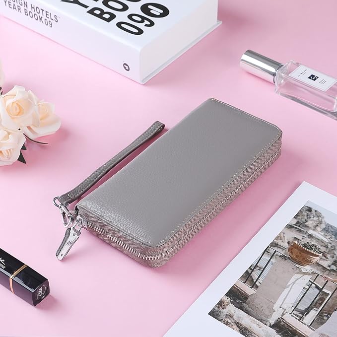 Small Compact Women Wallet RFID Blocking Genuine Leather Bifold Purse with ID Windows - Image 6