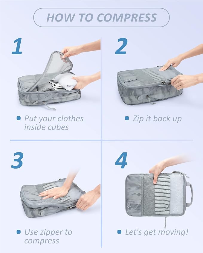 BAGSMART Compression Packing Cubes for Travel Essentials | 14 Set /6 Set /4 Set/2 Set, Lightweight, Durable - Image 6