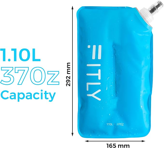 FITLY Soft Flask - Shrink As You Drink Soft Water Bottle for Hydration Pack - Folding Water Bottle Ideal for Running, Hiking, Cycling, Climbing & Rigorous Activity - Image 5