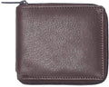 RFID Men's Leather Zipper wallet Zip Around Wallet Bifold Multi Card Holder (Brown) by Premiumqualityleatheraccessories