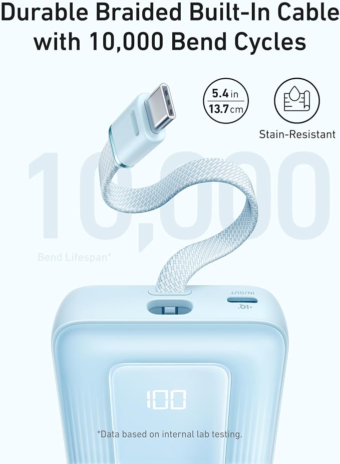 Anker Power Bank,10,000mAh 30W with USB-C Travel Essential Portable Charger | 30W Portable Charger with USB-C Input and Output, Travel-Essential Phone Power Bank for iPhone 17 / 16, Galaxy, and More - Image 3