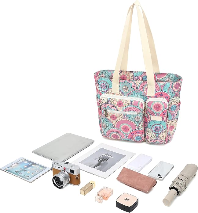 Women Tote Bag With Muti-Pockets,Lightweight Shoulder Bag,Large Capacity Handbag for Travel, Work, Gym - Image 2
