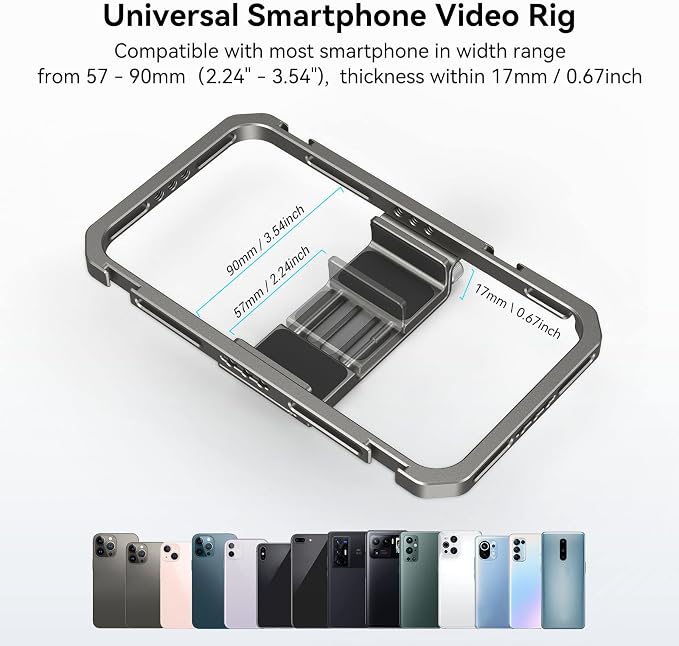 SmallRig Universal Smartphone Video Rig for iPhone 17 16 15 14 for Samsung, Filmmaking Vlogging Rig Aluminium Alloy Phone Video Cage Grip with Cold Shoe Mount for Videomaker Videographer - Image 3