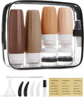 BAGSMART 18 Pack TSA Approved Travel Bottles for Toiletries, Leak Proof Silicone Travel Size Containers Bottles for Shampoo, Earth Tone by BAGSMART